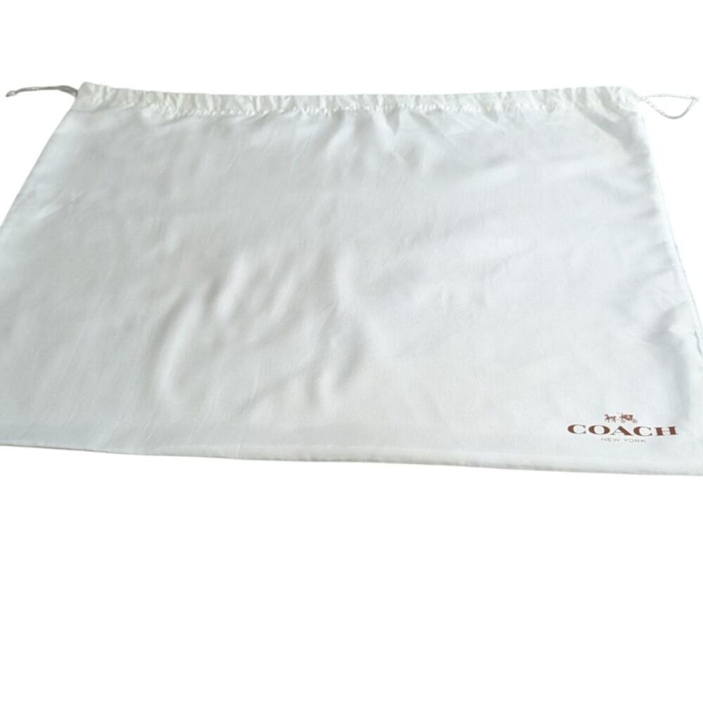Authentic COACH Large White Satin Drawstring Dust Bag - 23.5" x 18" EUC